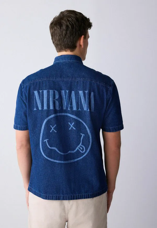 Футболка с коротким рукавом nirvana, стандартного кроя, с лицензией. Next, Blue