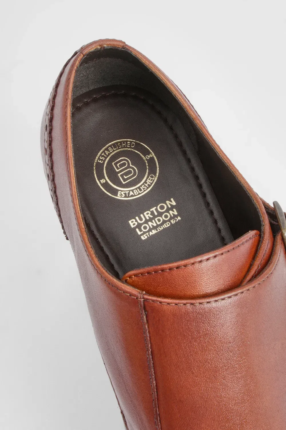 Туфли монахи Burton из натуральной кожи, бежевый — фото 4