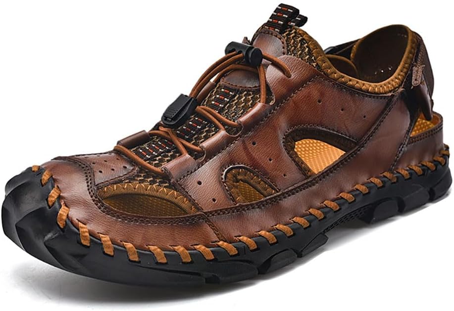 

Мужские летние дышащие спортивные сандалии Рыбацкие повседневные уличные слипоны для ходьбы и вождения Yuper, коричневый