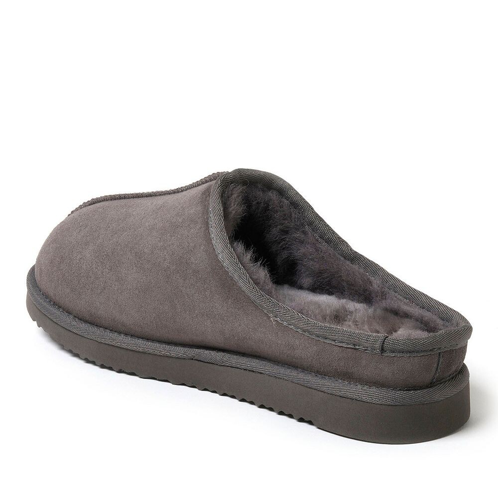 Мужские тапочки-сабо Fireside by Dearfoams Grafton из натуральной овчины, цвет Gray Solid — фото 3