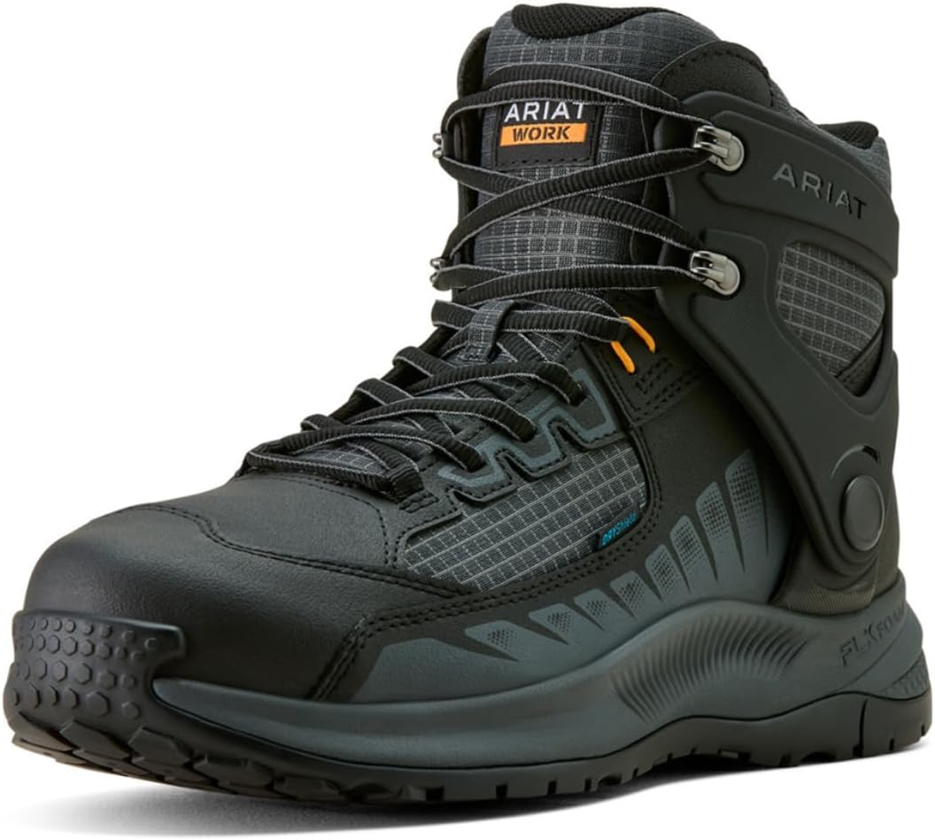 

Мужские ботинки ARIAT Outpace Shift 6 с водонепроницаемым композитным носком, черный/серый/темно-серый