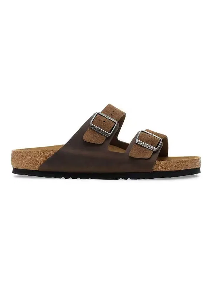 Домашние тапочки, кожаные, Birkenstock, коричневый