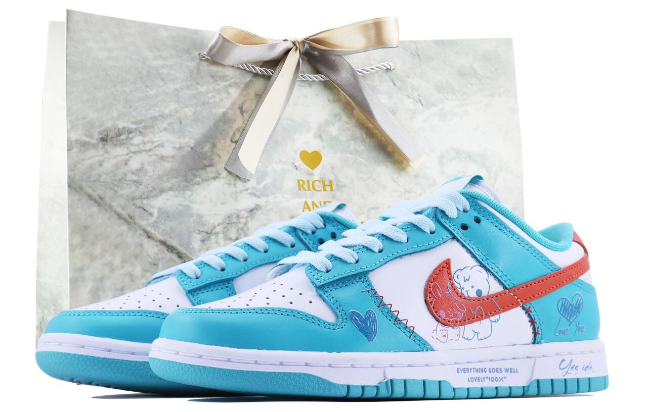 

Кроссовки Nike Dunk Skateboarding Shoes Unisex Low-top Blue/white, белый