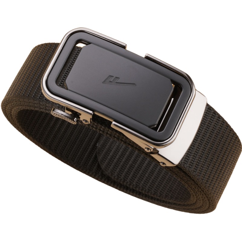 

Кожаный ремень из полиэстера мужской 3,5 см WARRIOR, черный