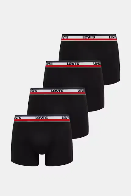 Боксеры 4 шт из эластичного хлопка Levi's, черный