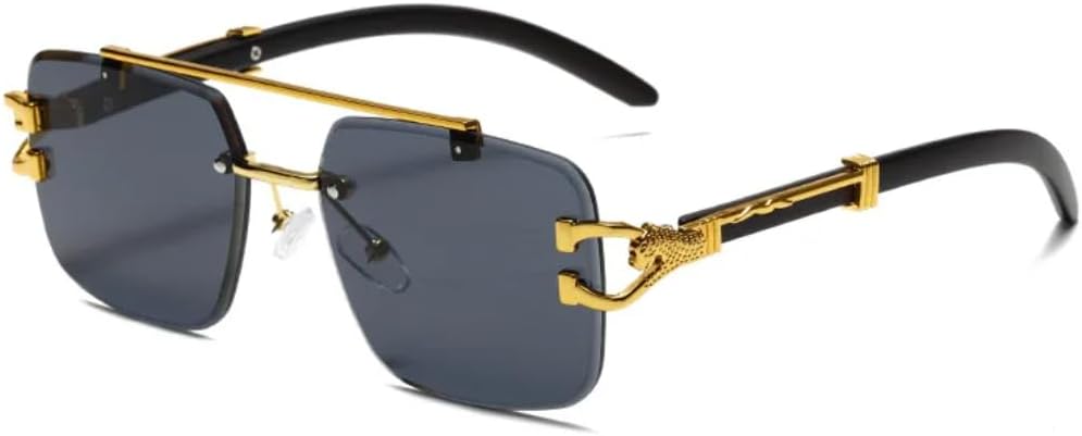 

Роскошные безрамочные солнцезащитные очки квадратной формы для женщин с градиентным переходом, ретро-стиль, двойная перемычка, модный тренд для мужчин, защита от УФ-излучения UV400 TVTBBVV, Black