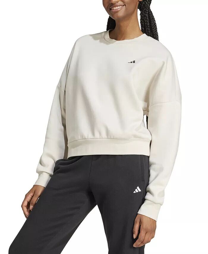 

Женская флисовая толстовка Feel Cozy Logo Essentials adidas, коричневый/бежевый