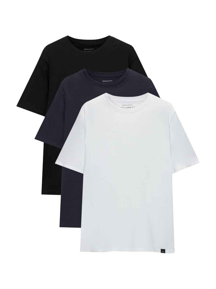 

Классическая футболка Pull&Bear Shirt, цвет navy/black/white