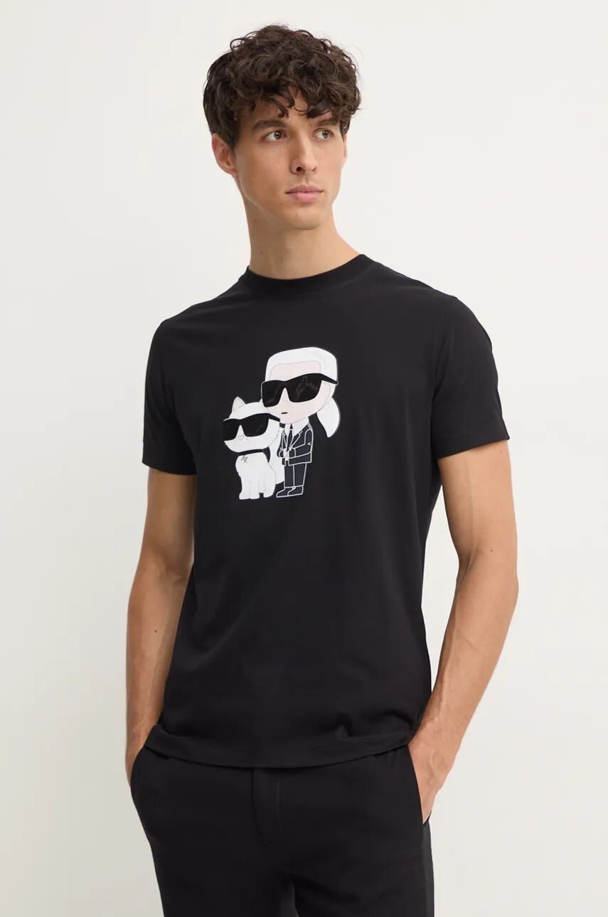 

Хлопковая футболка Karl Lagerfeld, черный