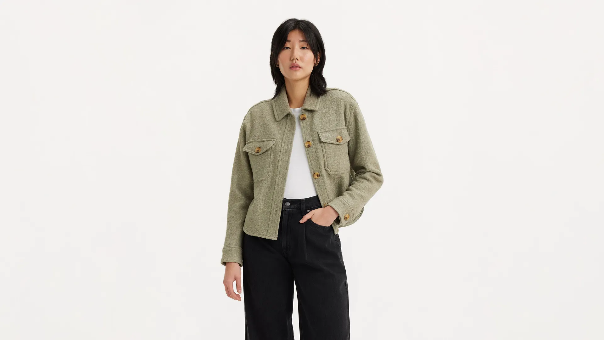 

Укороченная куртка Levi's, зеленый