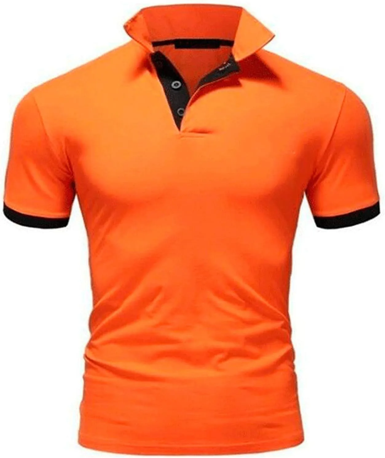 

Мужская поло с коротким рукавом и контрастным воротником, S-5XL