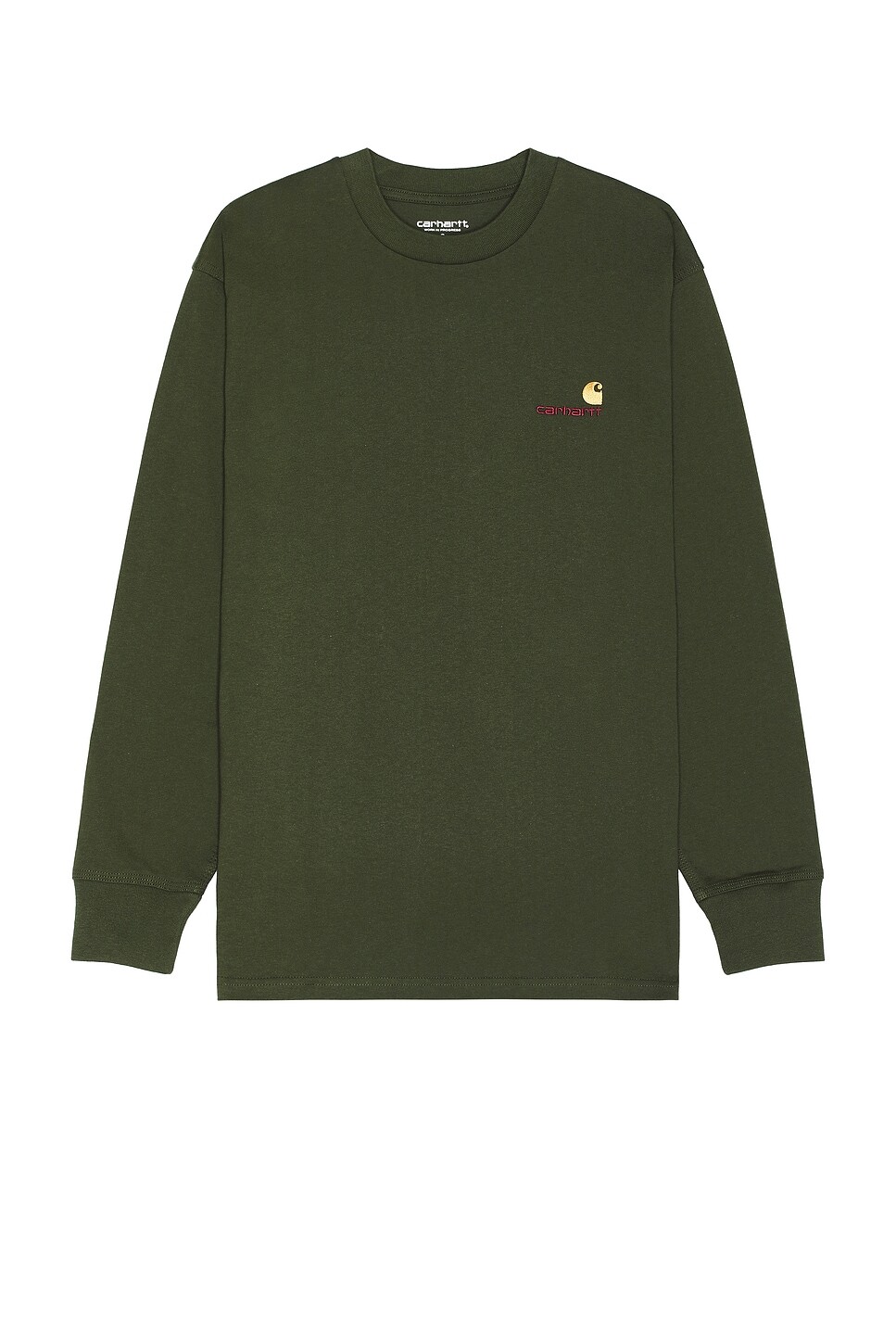 

Футболка с длинным рукавом с американским рисунком Carhartt Wip, цвет Tarragon