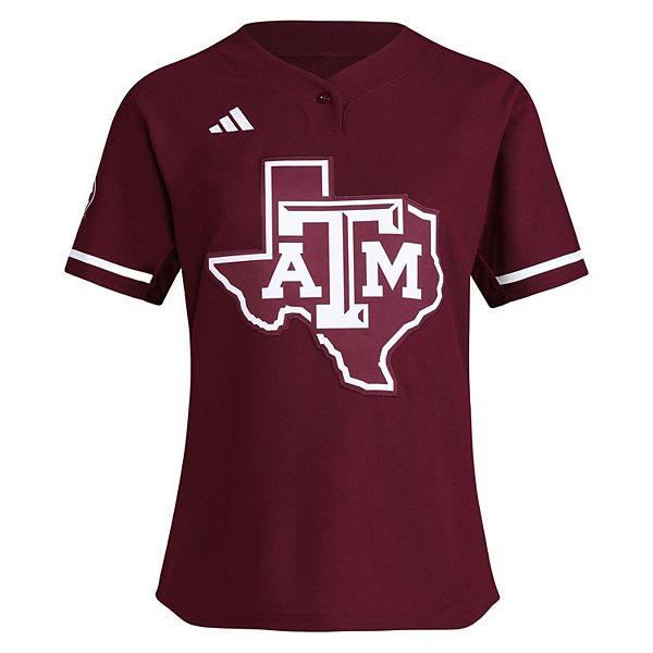 Женская бордовая бейсбольная майка Texas A&M Aggies Adidas — фото 3