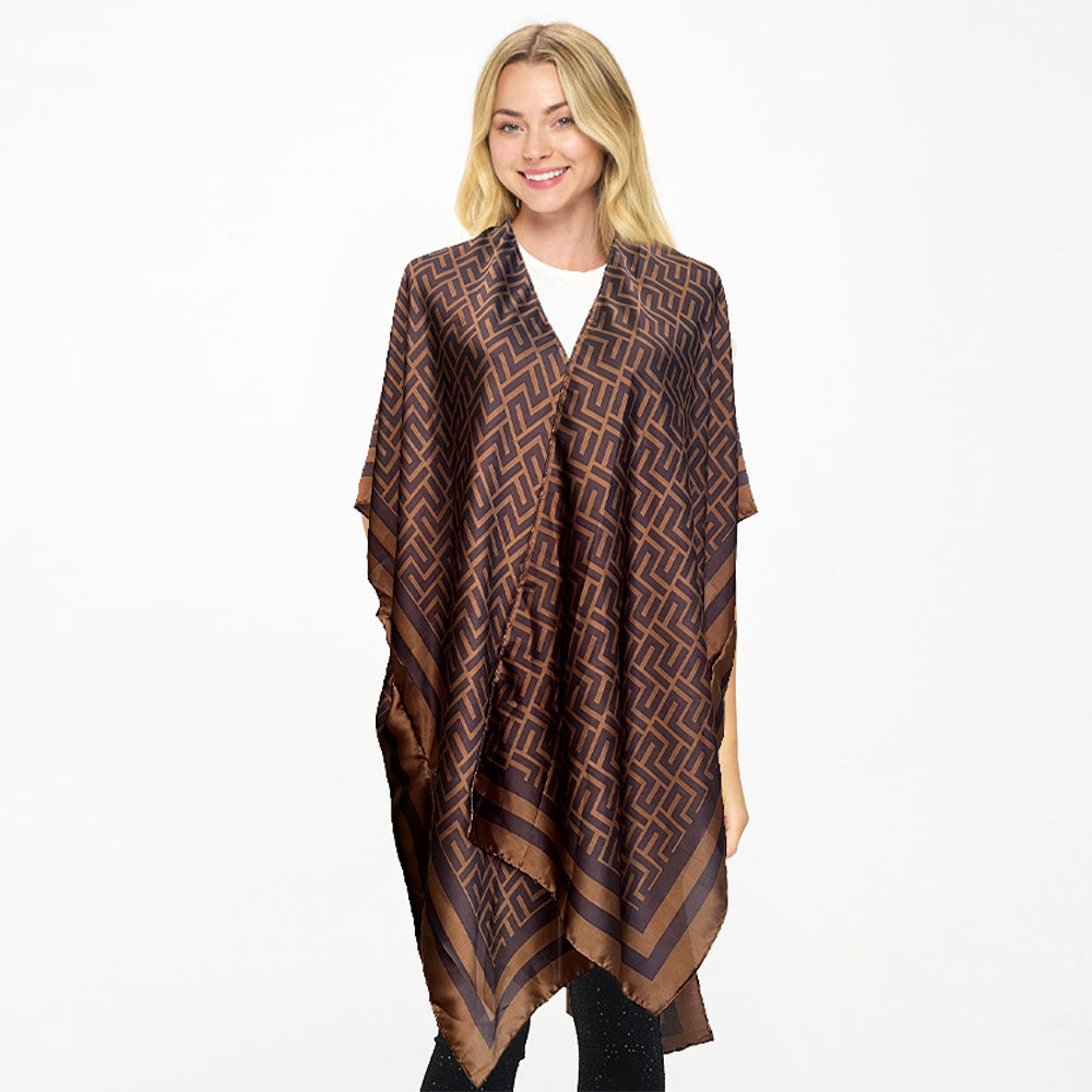 

Кимоно-пончо с лабиринтным узором TRUEDAMES, черный