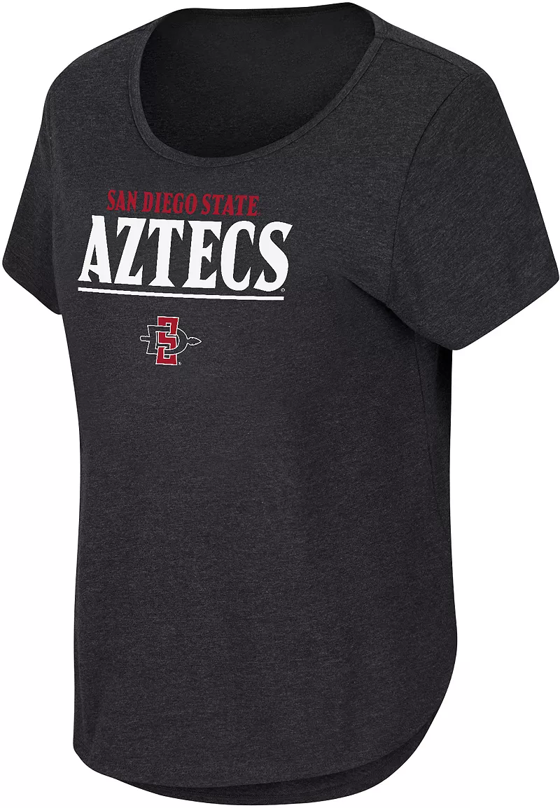 

Женская черная футболка с изогнутым подолом Colosseum San Diego State Aztecs