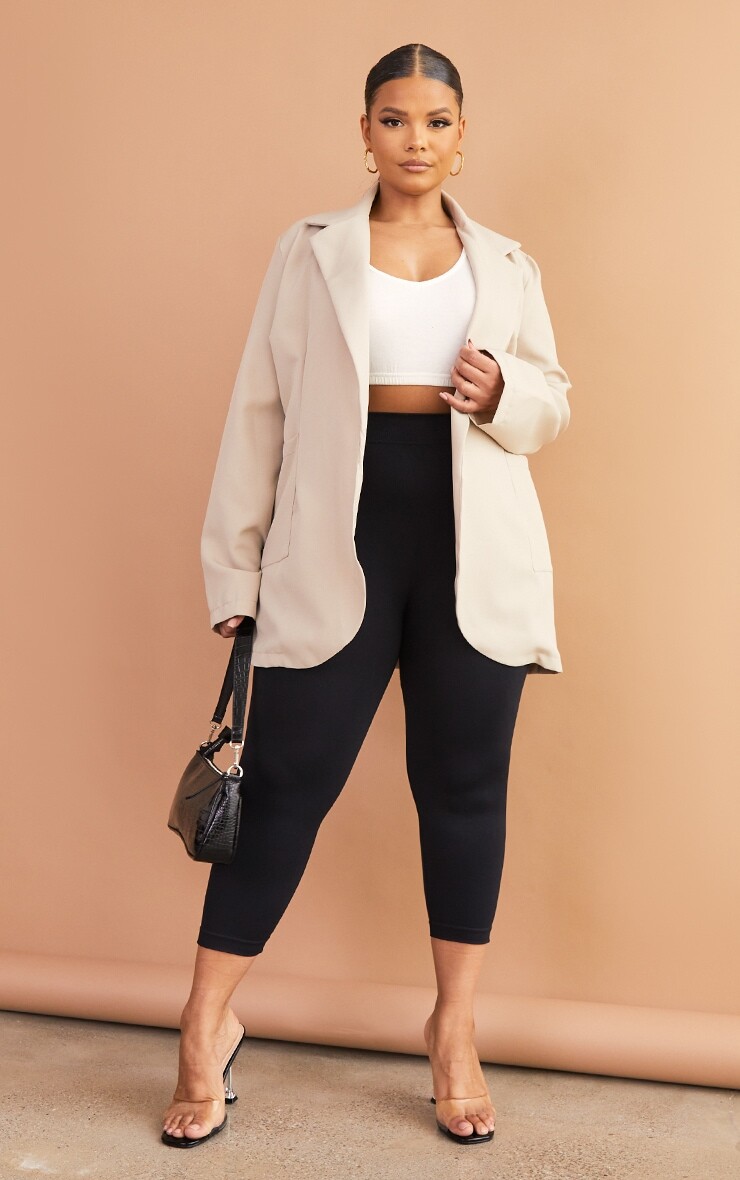 

PrettyLittleThing Базовый однобортный пиджак оверсайз Plus Stone
