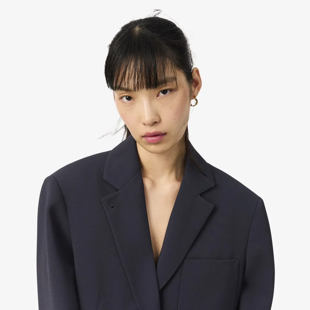 Блейзер Lacoste Iconic Fluid Relaxed Fit, тёмно-синий — фото 2