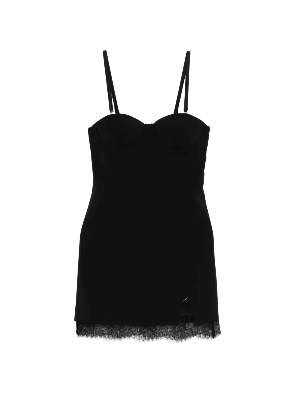 

Мини-платье-футляр с кружевной отделкой Patrizia Pepe, черный