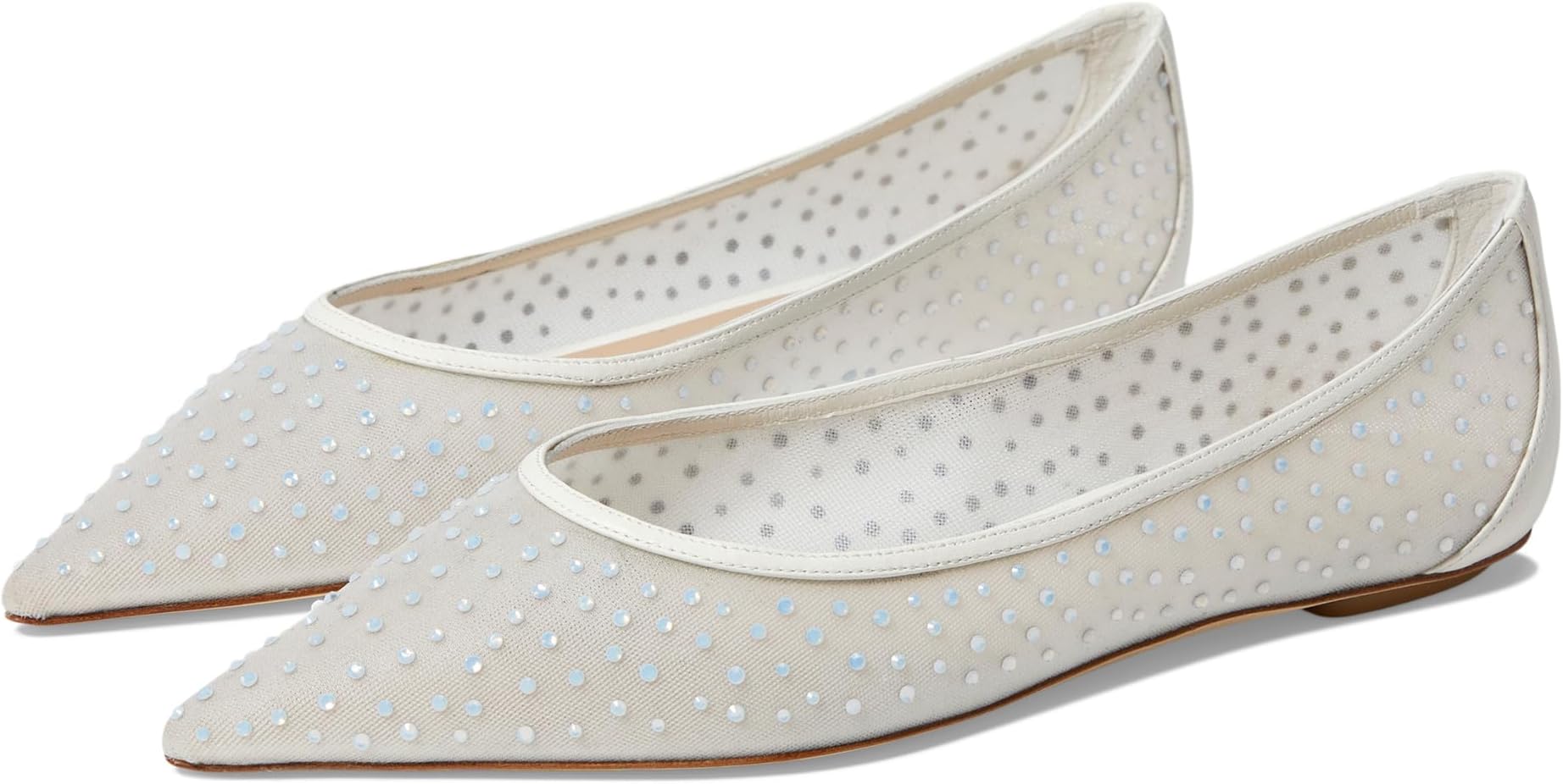 Балетки Stuart Weitzman Emilia Mesh Flat, цвет White/Frosted White/Cream
