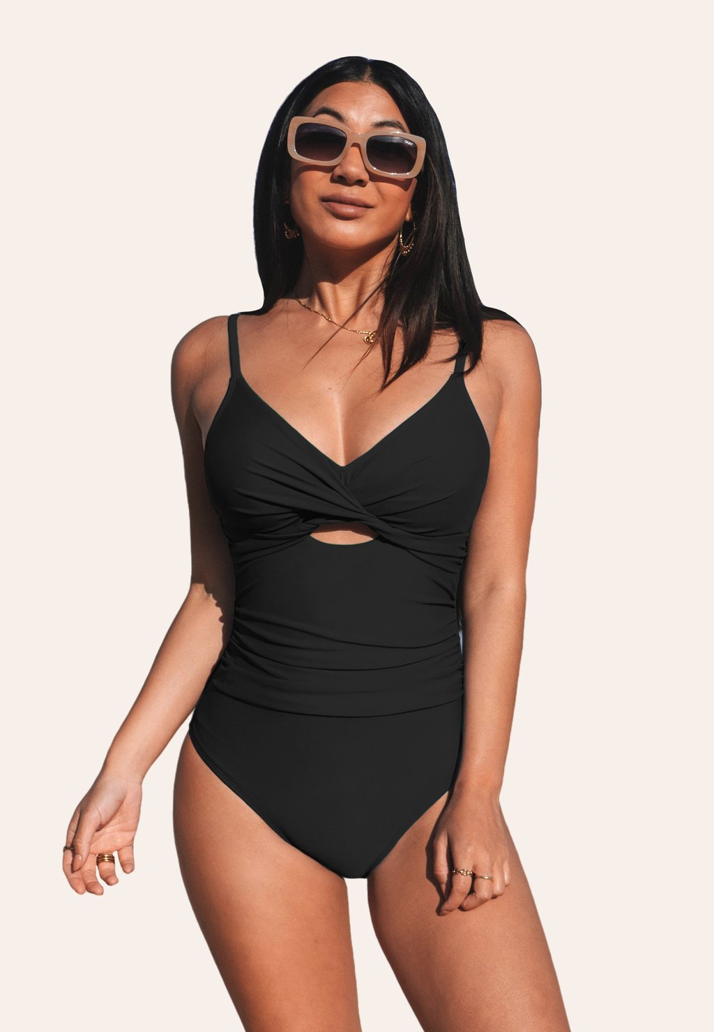

Купальник DITSY WRAPPED CUTOUT Cupshe, черный