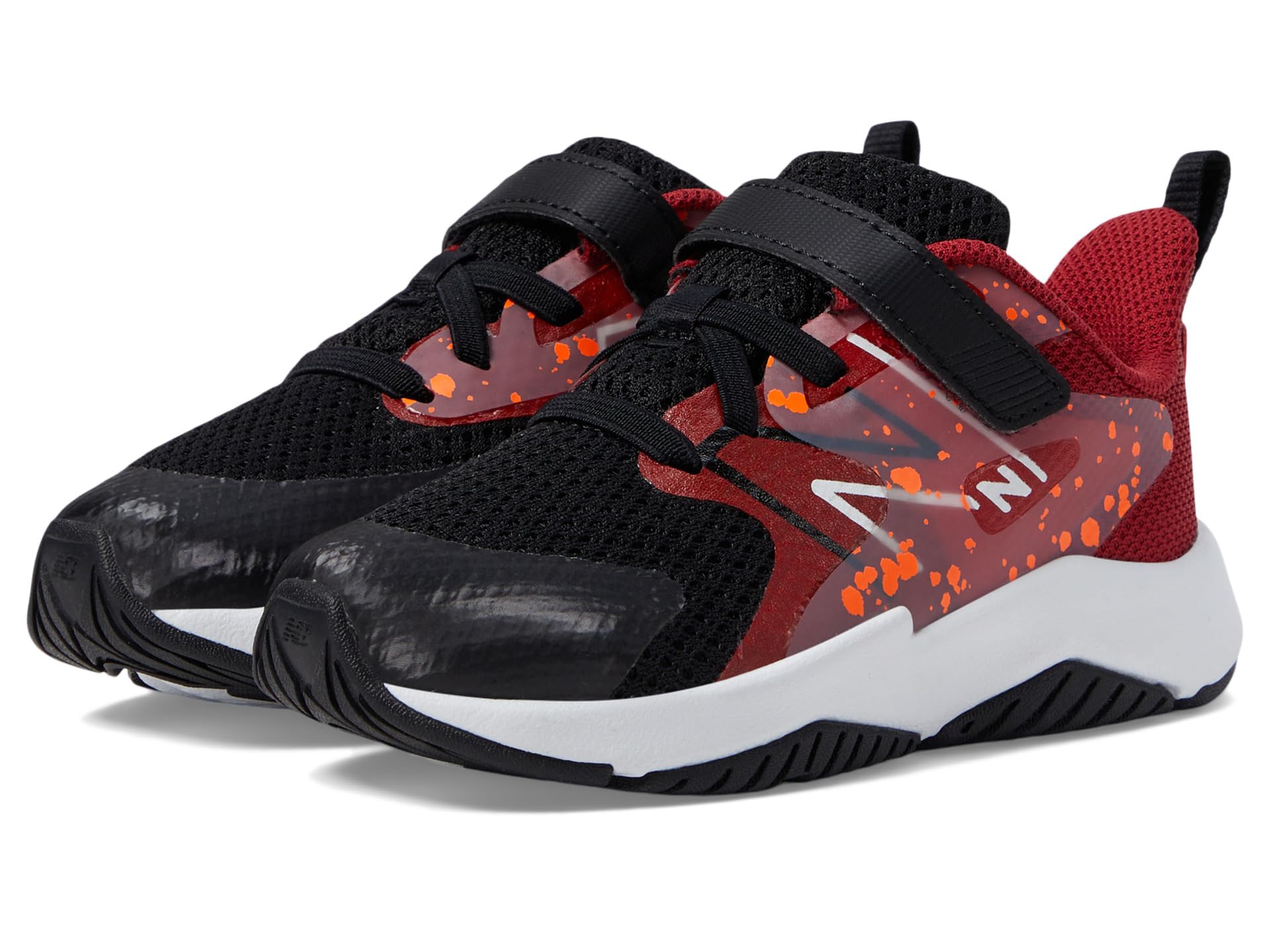 

Кроссовки New Balance Kids Rave Run v2 Bungee Lace with Hook-and-Loop Top Strap, цвет Black/True Red