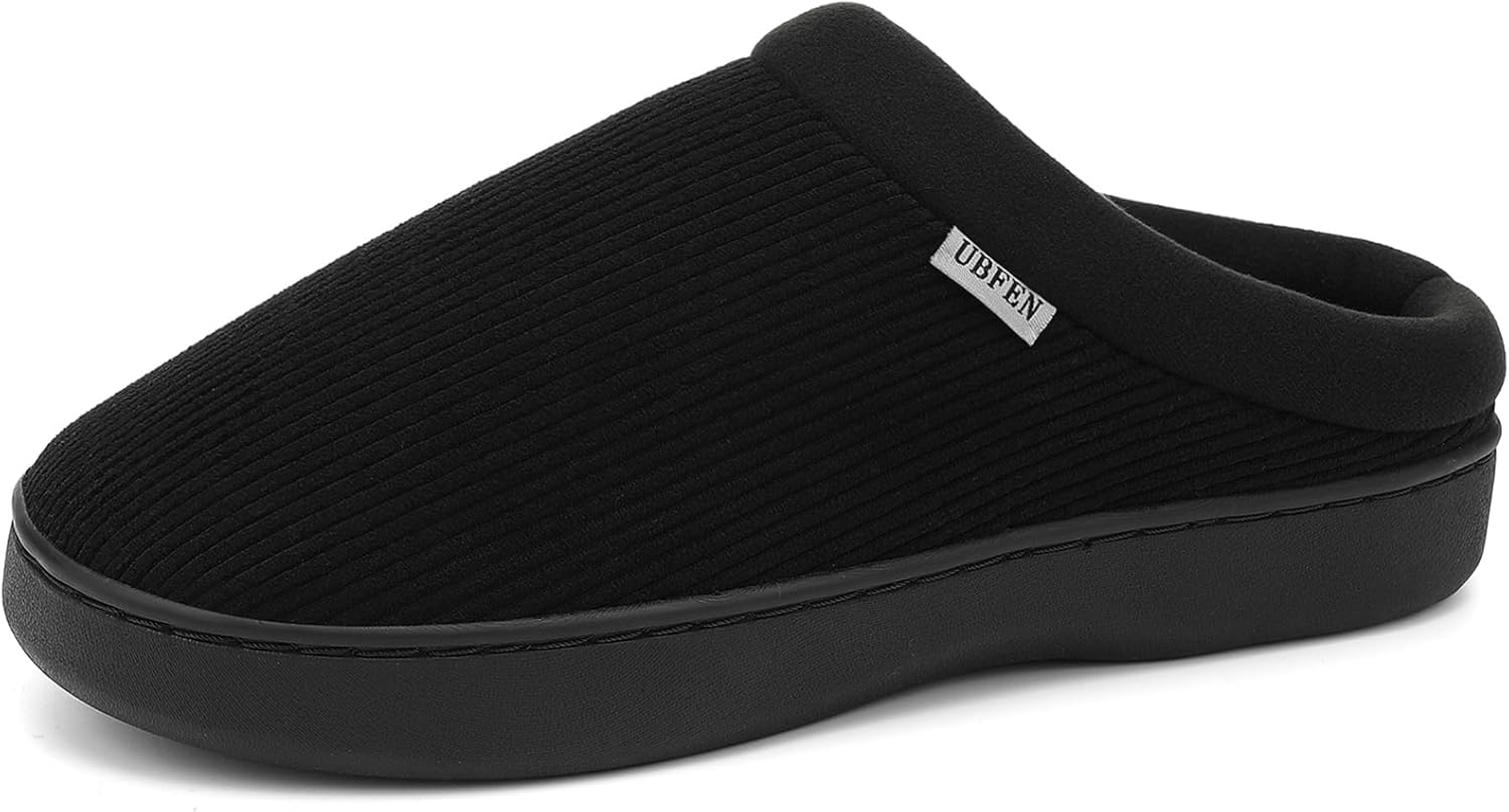 

Мужские тапочки UBFEN для дома и спальни с мемори-пенной стелькой, легкие, без застежек, подходят для улицы, черный