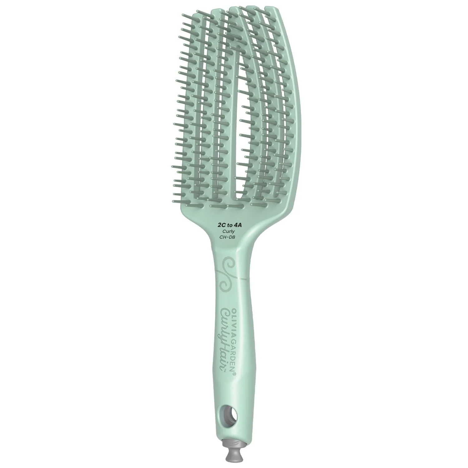 Расческа Olivia Garden CurlyHair для влажных и сухих волос - расческа для кудрявых волос, распутывания, нанесения средств для укладки, стимуляции завивки и ухода за кожей головы., Green
