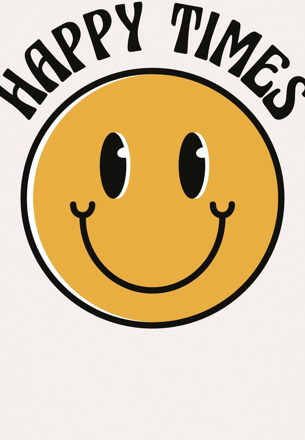 

Футболка с принтом HAPPY TIMES SMILEY EMOJI watapparel, белый