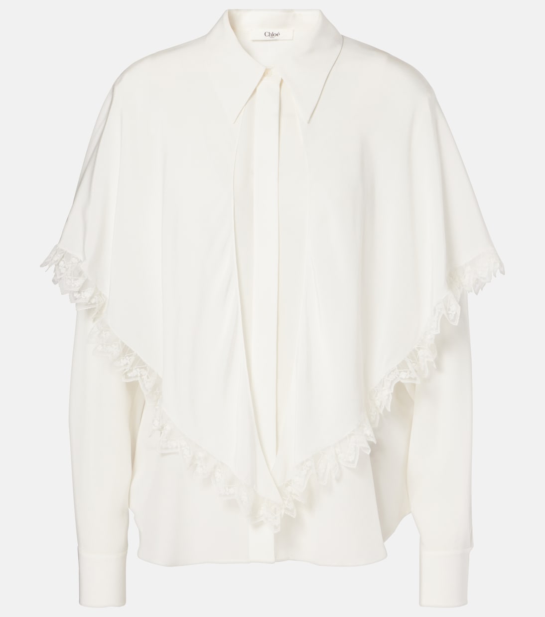 

Блузка из шелкового крепдешина Knotted Heritage Chloé, Iconic Milk