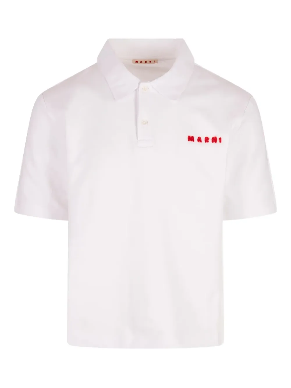 

Поло с вышитым логотипом Marni, белый