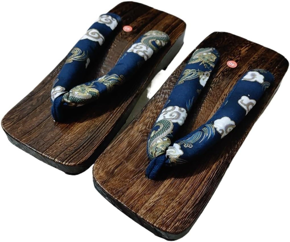 

Японские мужские деревянные сабо гета, сандалии с принтом, шлепанцы, мягкие тапочки, традиционная японская обувь Lexamen, Style F