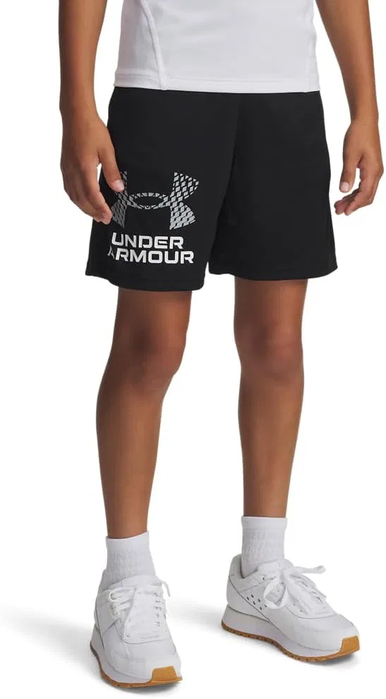 Детские шорты Under Armour с логотипом Tech Logo, (001) Black//Mod Gray — фото 2