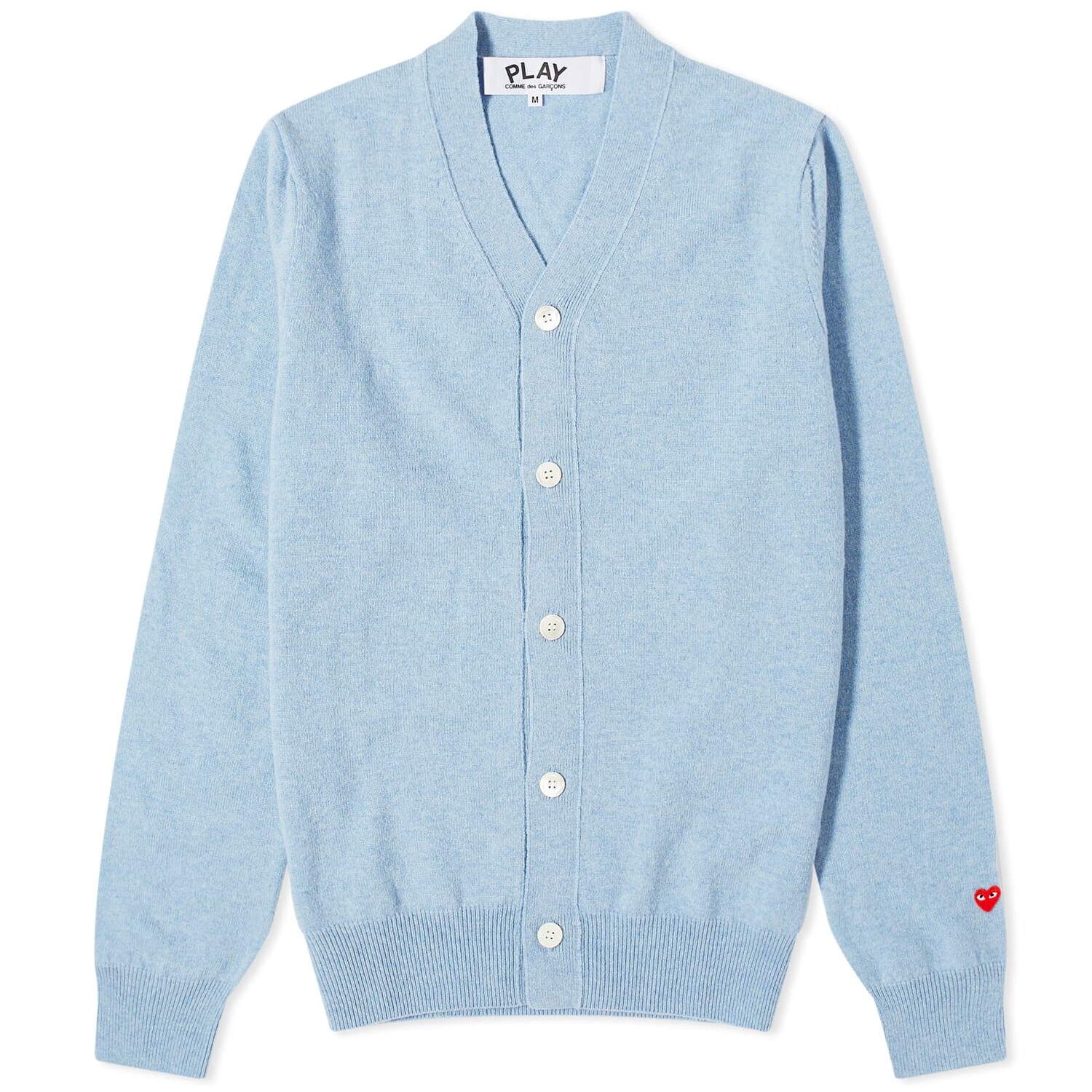 

Кардиган Comme Des Garçons Play Heart Sleeve, светло-синий
