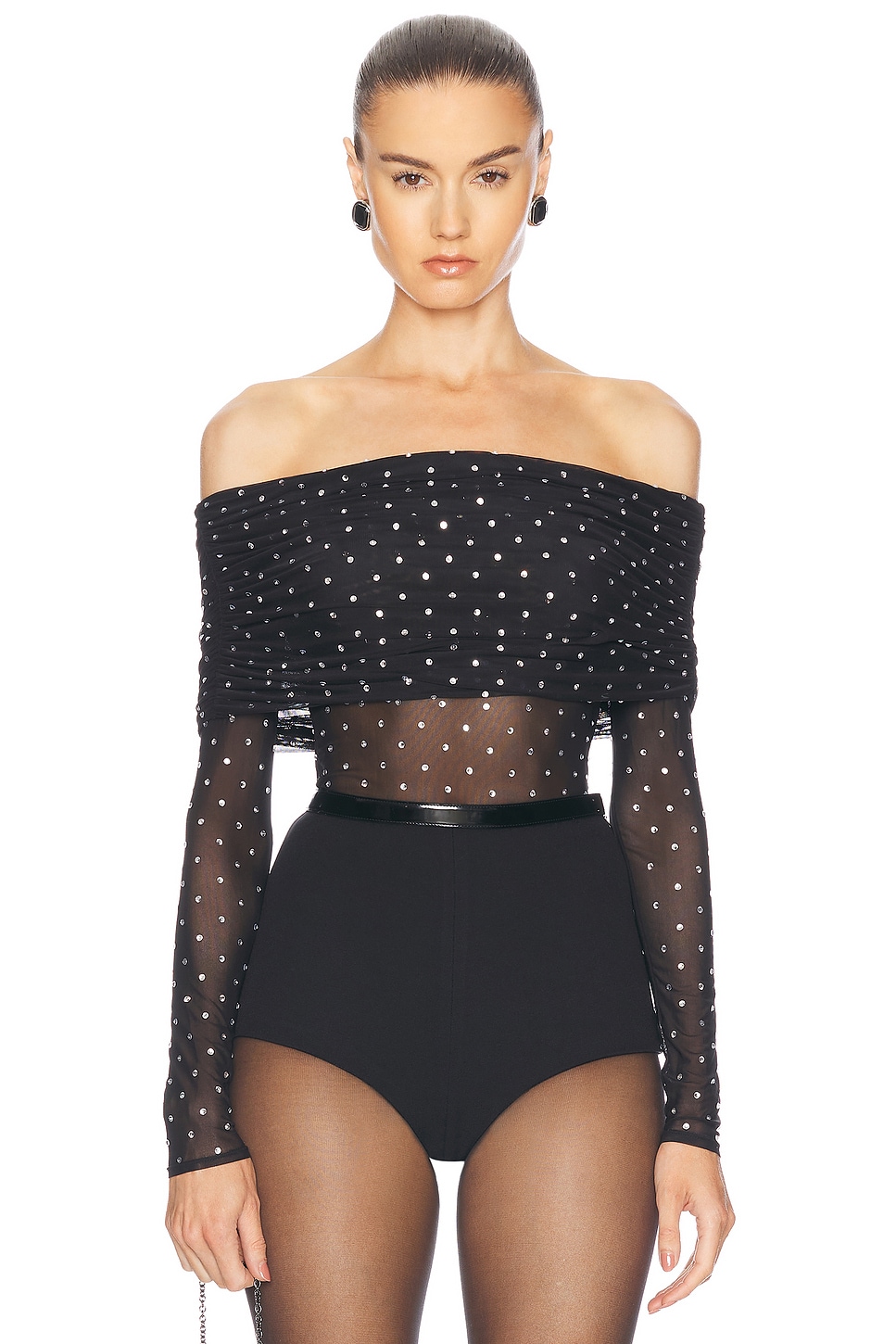 

Сетчатый топ Oriana retrofete, цвет Black & Silver