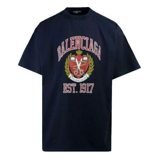 

Футболка est. 1917 college logo print cotton t-shirt 'black' Balenciaga, черный