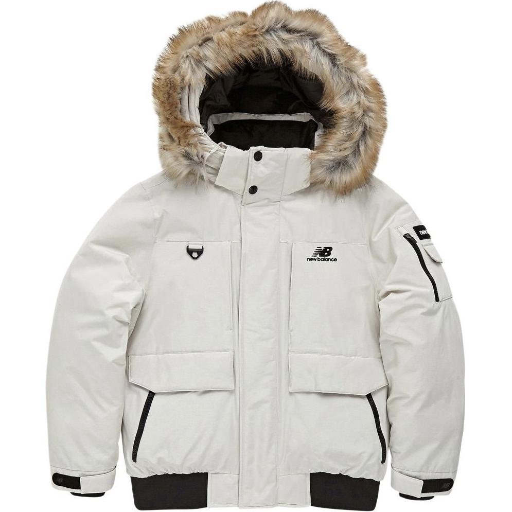 

New Balance Пуховик унисекс цвета слоновой кости, Ivory