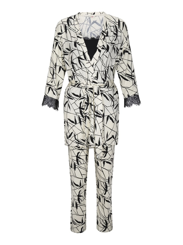 

Goldenbay Комплект для сна: халат, майка и брюки, цвет «Петуния», черный