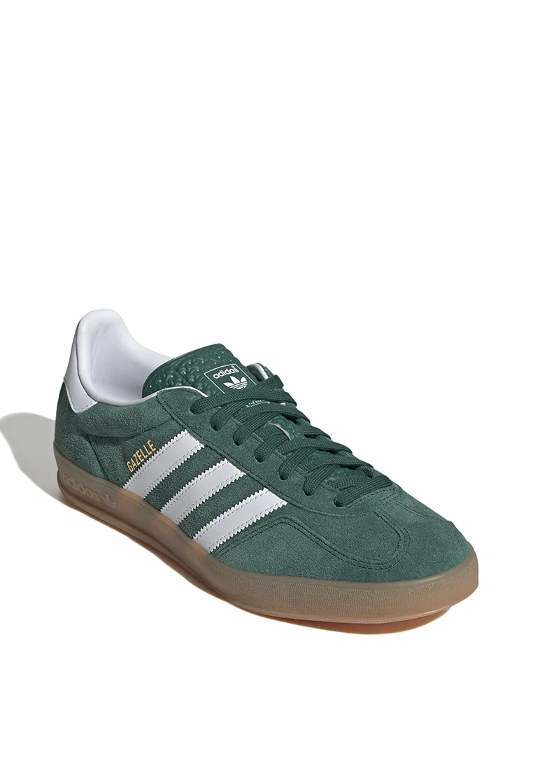 Кроссовки мужские Gazelle Indoor, Adidas, белый/зеленый — фото 2