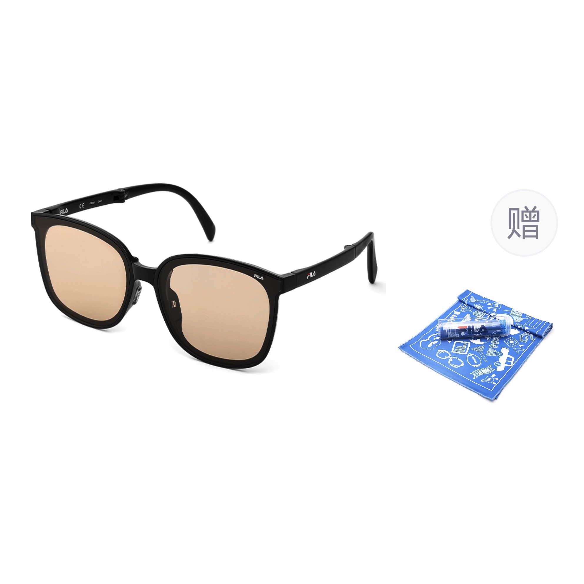 

FILA Пластиковые солнцезащитные очки кошачий глаз унисекс чёрный карамельный молочный серый, Z42K Milk Tea Gray