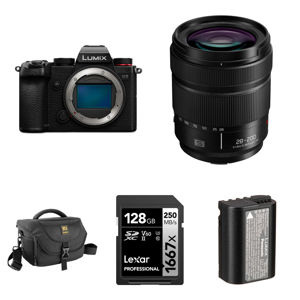 

Беззеркальная камера Panasonic Lumix S5 Mirrorless Camera with 28-200mm f/4-7.1 Lens