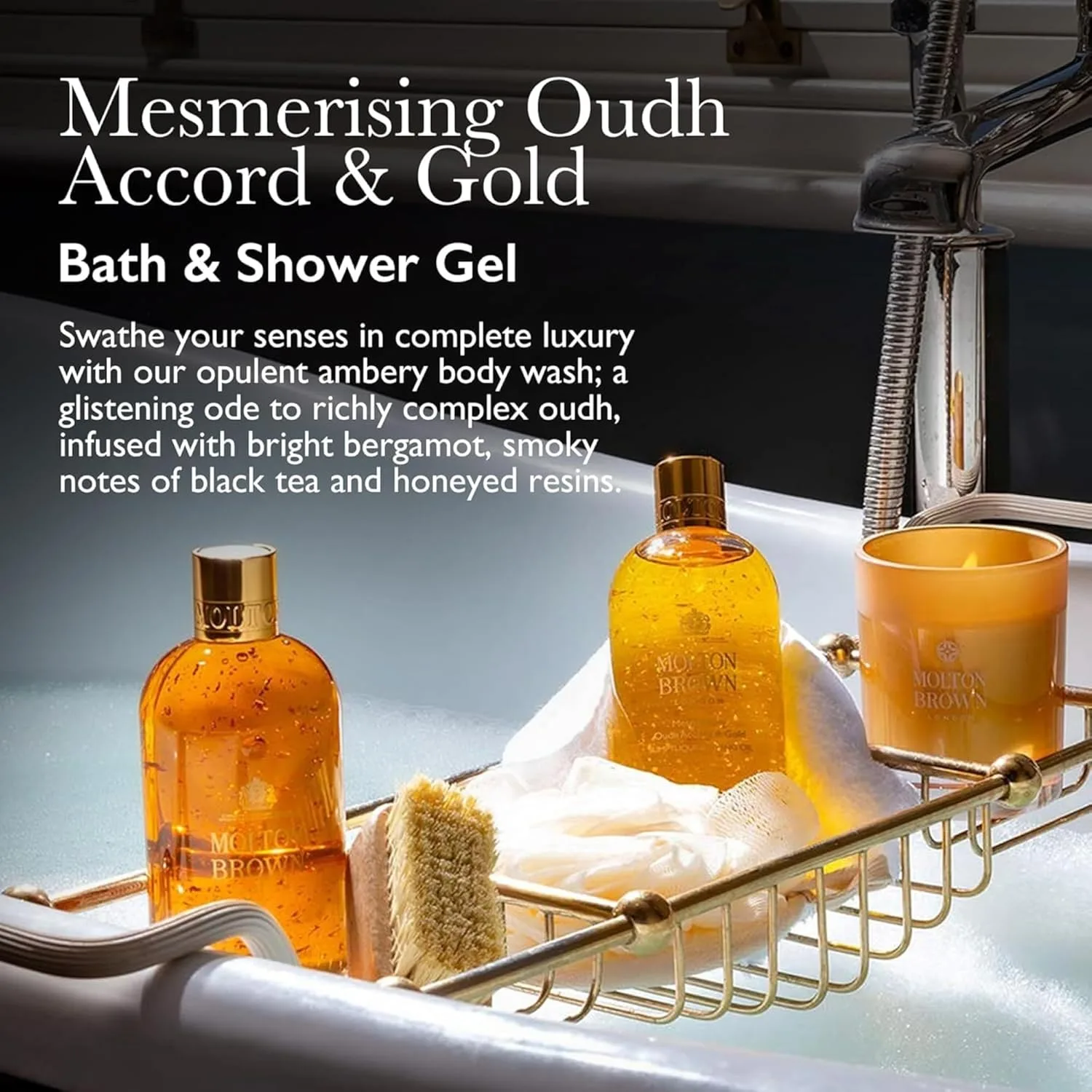Гель для душа Molton Brown Mesmerising Oudh Accord & Gold, 10 жидких унций., Multicolor — фото 2