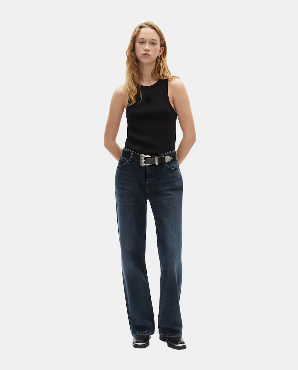 

Джинсы женские широкие с эффектом потертости The Kooples, синий