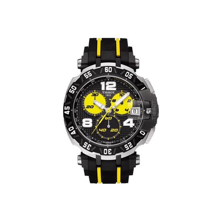 

TISSOT Часы Quartz Movement Men's Watch Watch 45mm Black Dial Steel Watch Case Rubber Strap, Black