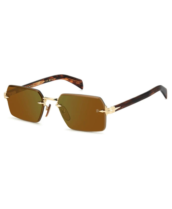 

Солнцезащитные очки без оправы с металлическими элементами Eyewear By David Beckham, желтый