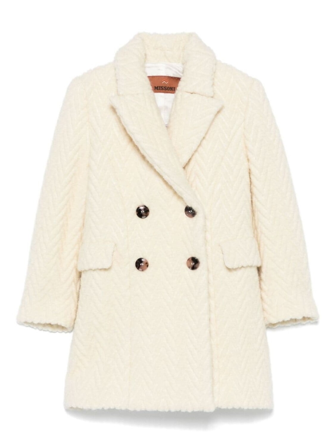

Missoni Kids пальто с узором зигзаг, белый