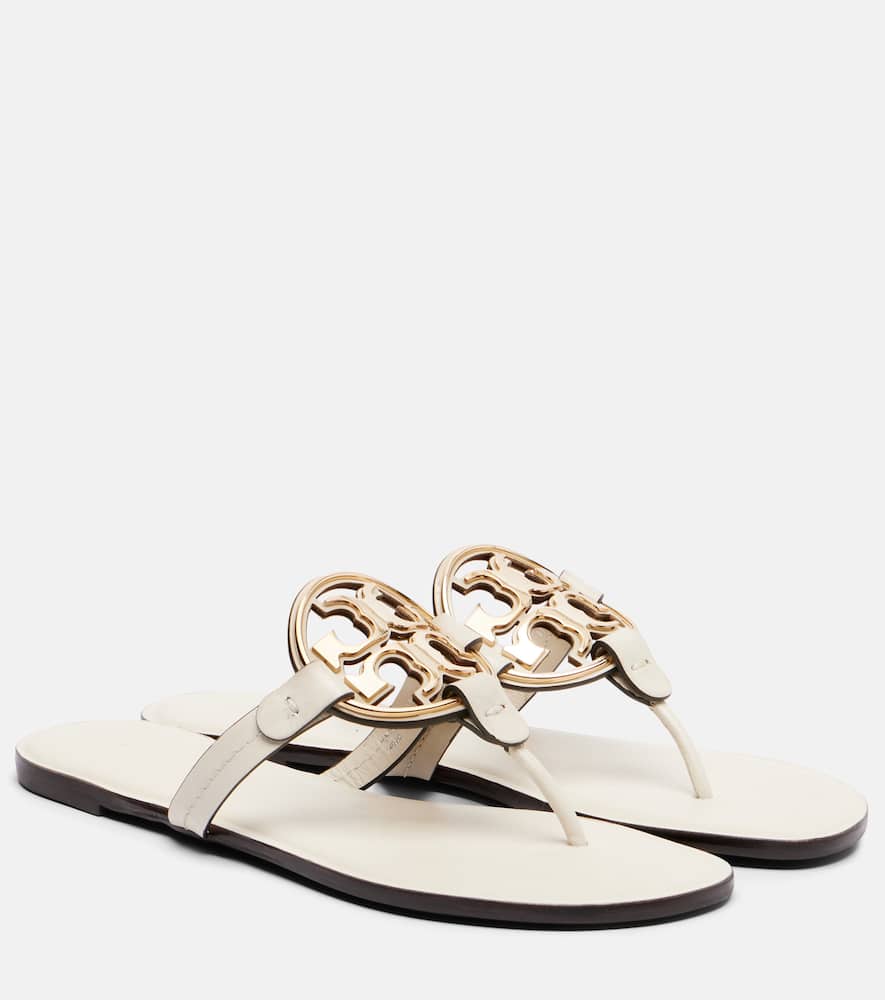 Кожаные сандалии-танкетки miller Tory Burch, Light Cream/Gold