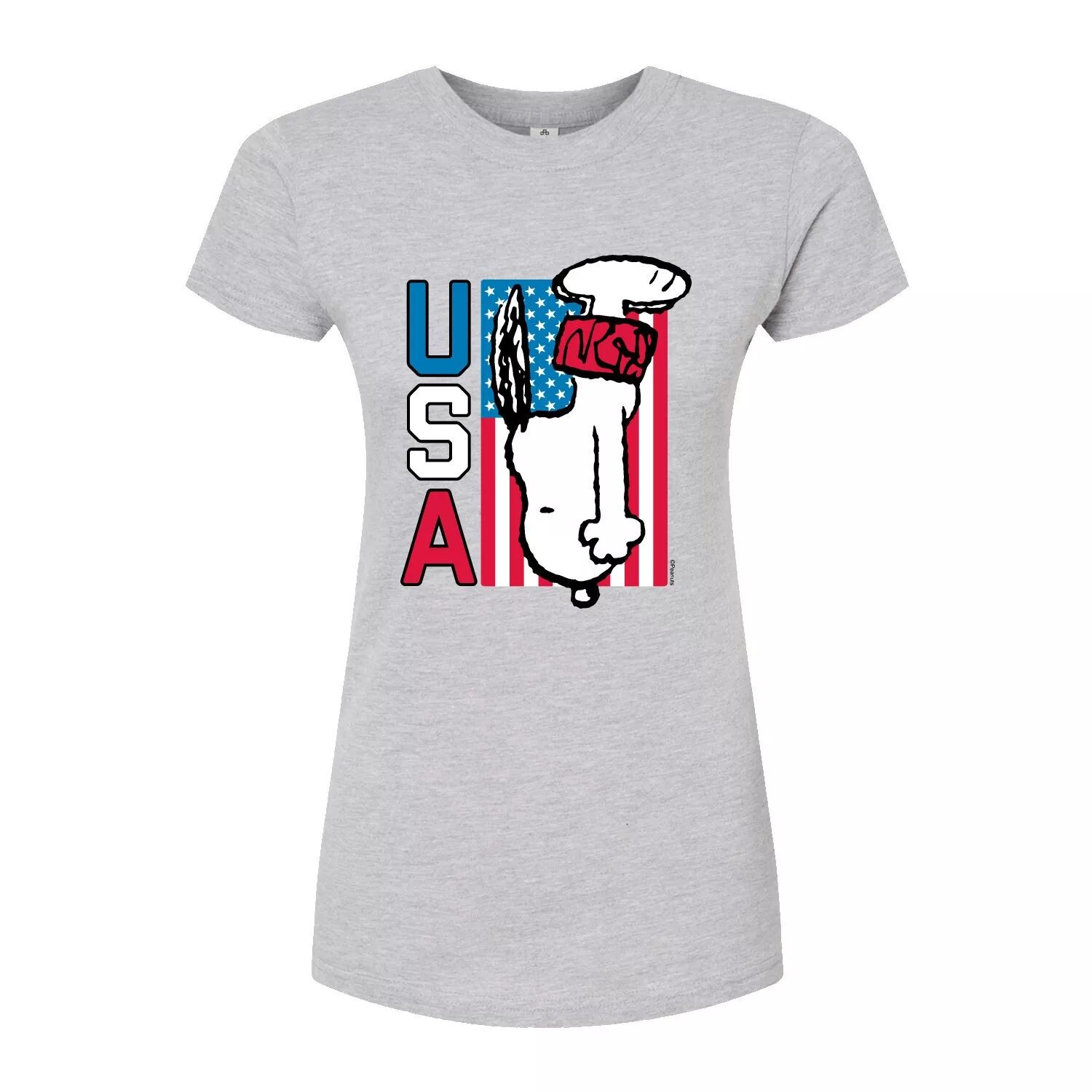 

Юниорская футболка Peanuts Snoopy USA Snoopy Diving с приталенным рисунком и рисунком Licensed Character, серый