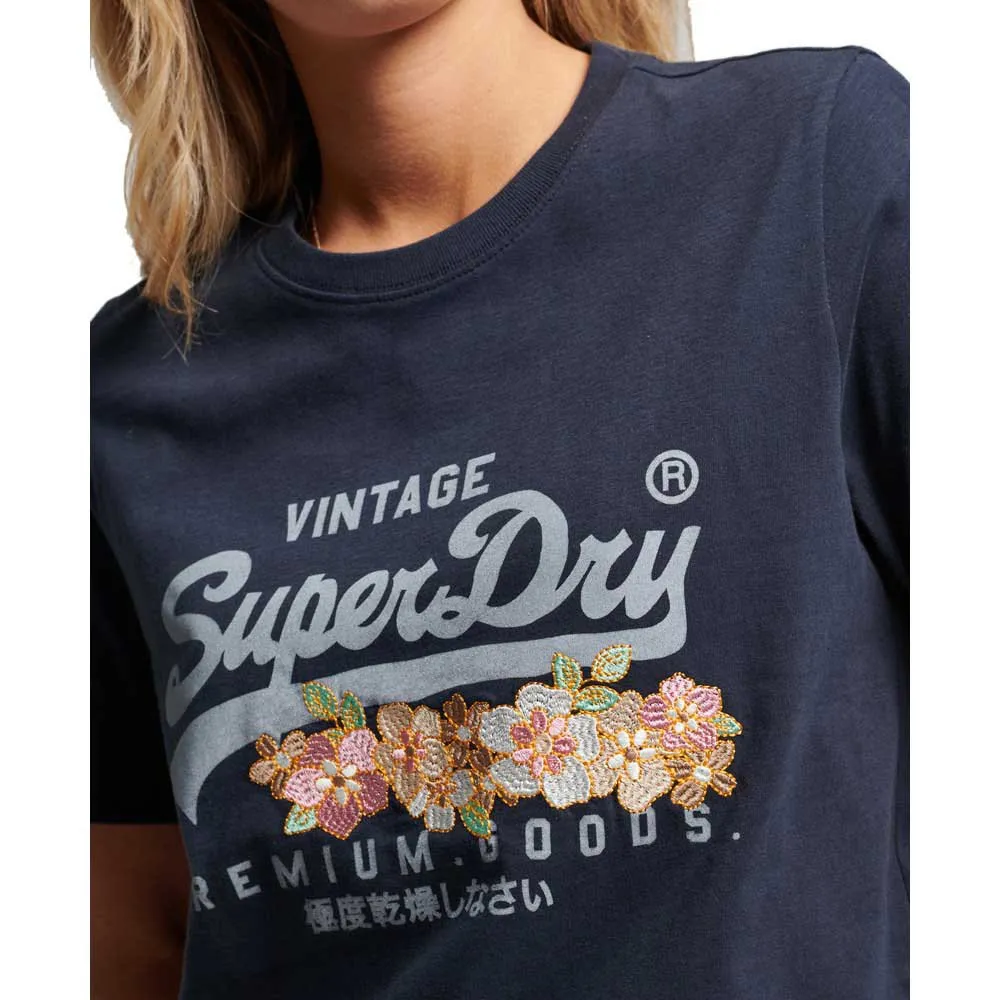 Футболка Superdry Vintage Vl Prem G Floral, синий — фото 2