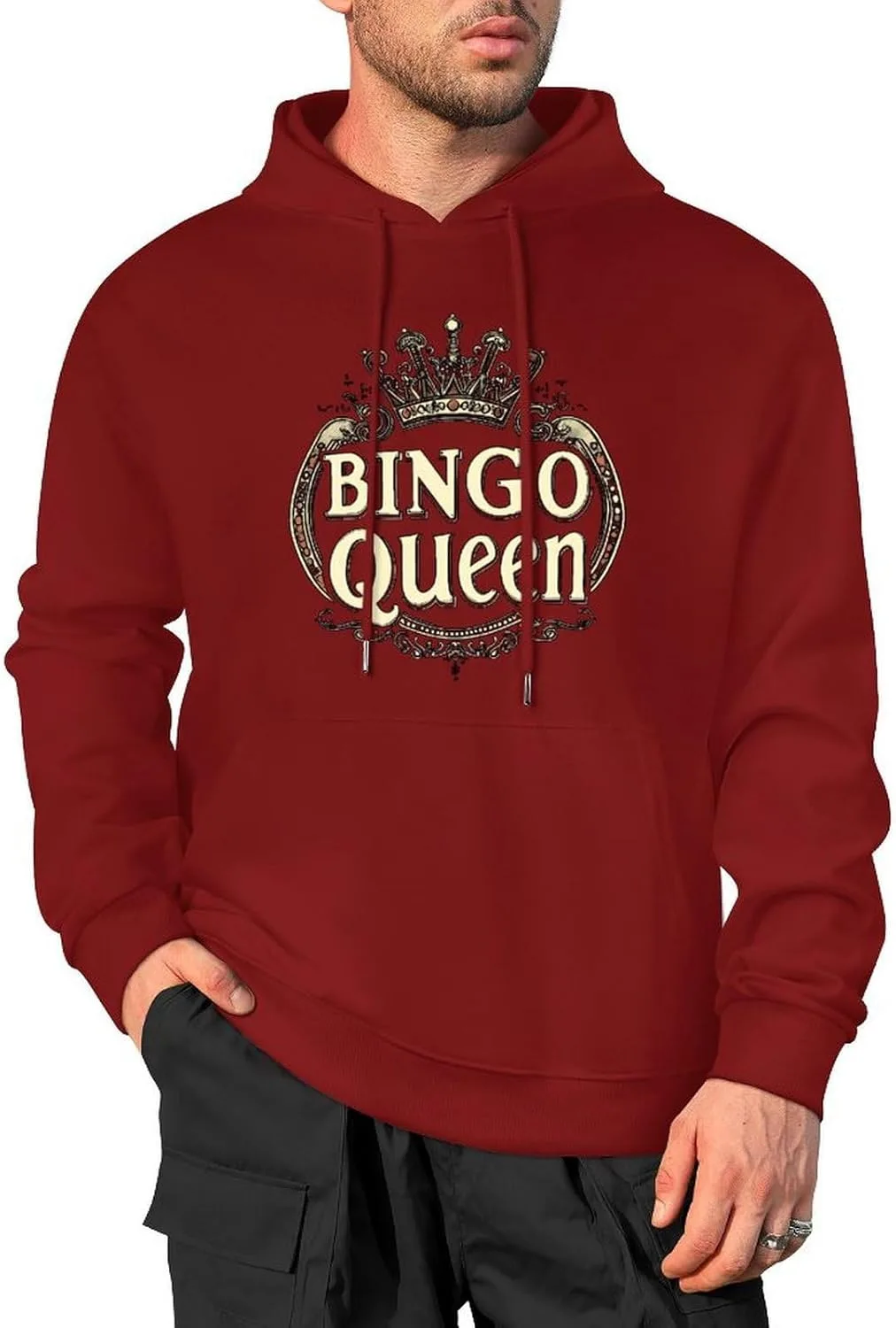 Толстовка Bingo Queen с капюшоном и карманом Generic, темно-багровый