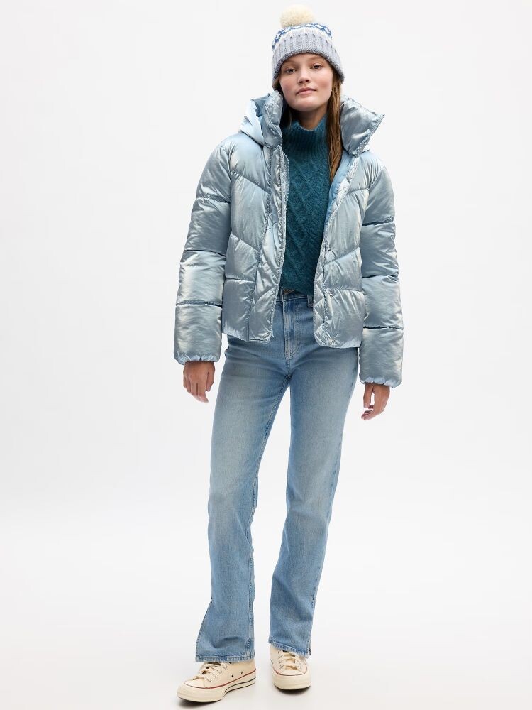 Зимняя стеганая куртка Gap, синий